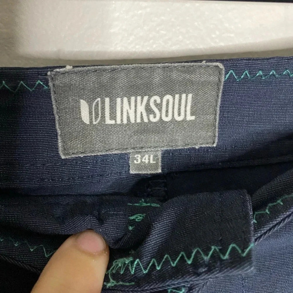 Linksoul Mens Boardwalker Pants 34 Blue Golf Pants - Picture 2 of 9